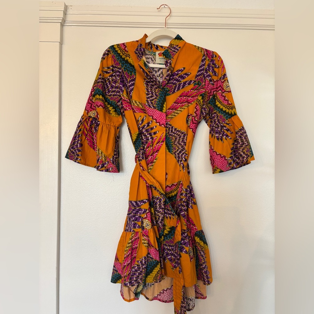 FARM Rio Belted Tropical Bird Dress